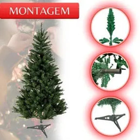 Árvore De Natal 1.80cm Pinheiro Tradicional 200 Galhos Decorada +80 Enfeites